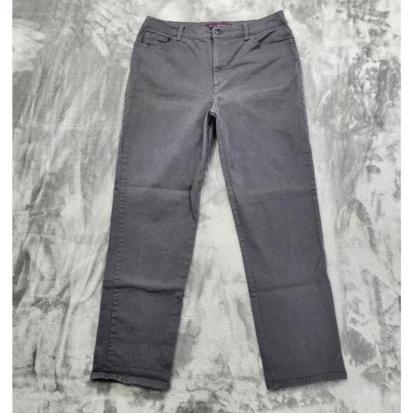 Gloria Vanderbilt Jeans Womens 16 Gray Amanda High Rise Slim Leg Stretch Denim - Picture 1 of 16